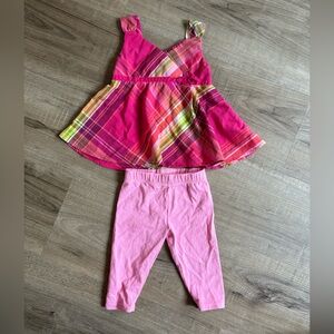 🌺10/$20 Baby Pink Plaid Girls Sundress with Pink Leggings